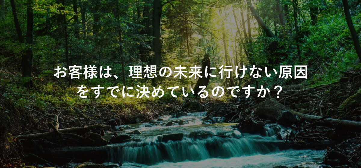 お客様は、理想の未来に行けない原因をすでに決めているのですか?