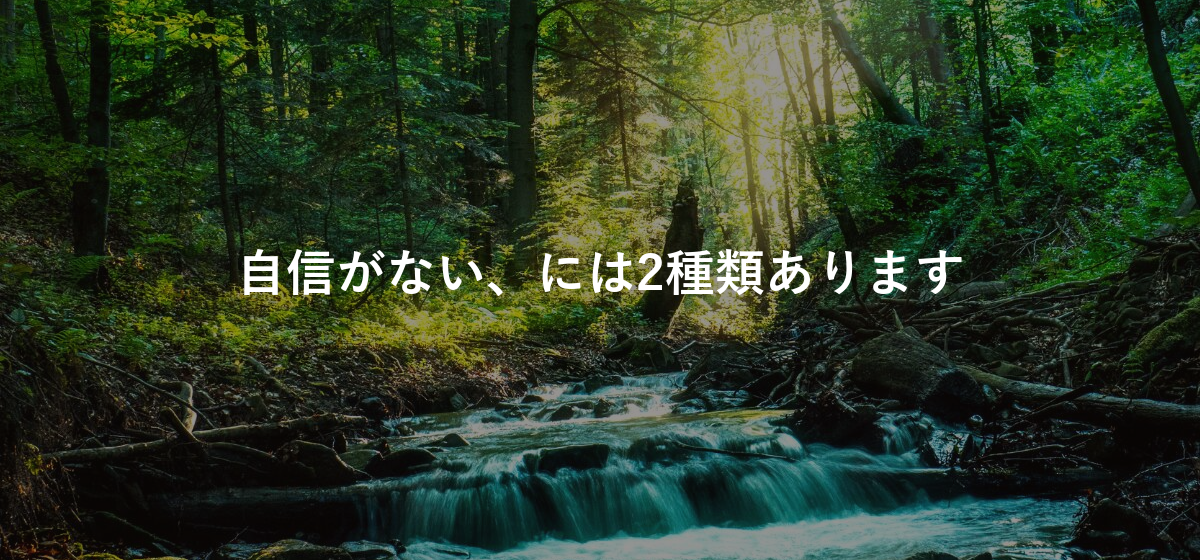 自信がない、には2種類あります