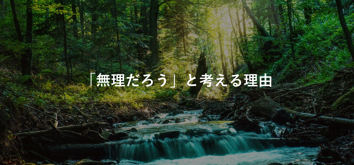 「無理だろう」と考える理由