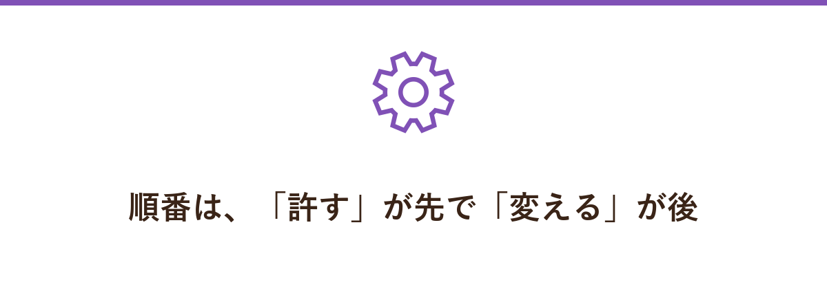 順番は、「許す」が先で「変える」が後