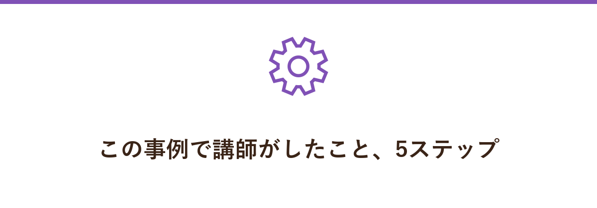 この事例で講師がしたこと、5ステップ