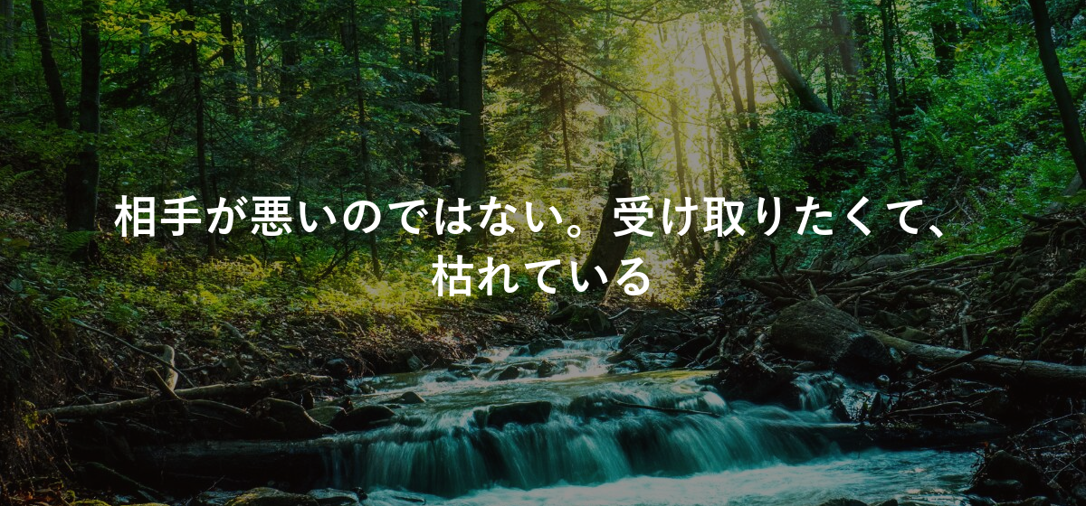 相手が悪いのではない。受け取りたくて、枯れている