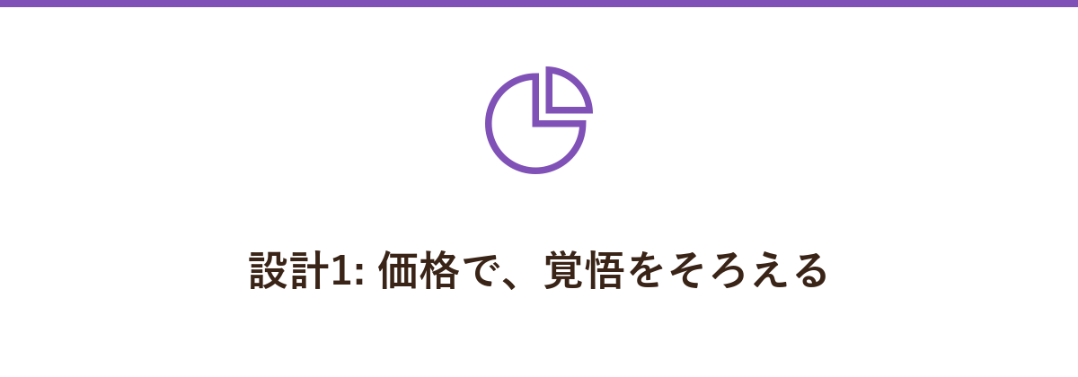 設計1: 価格で、覚悟をそろえる