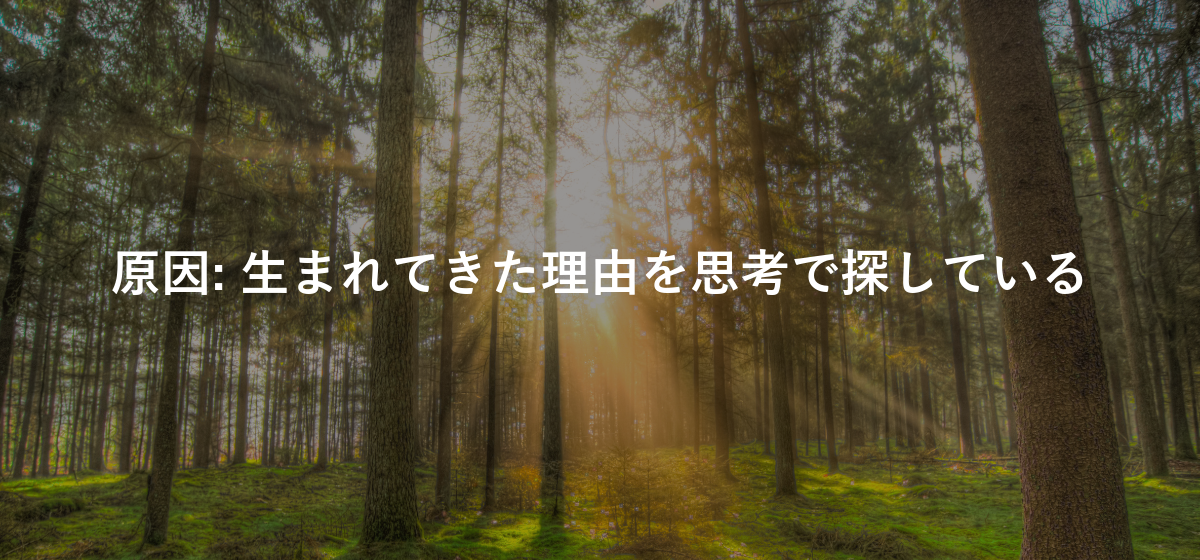 生まれてきた理由を思考で探している